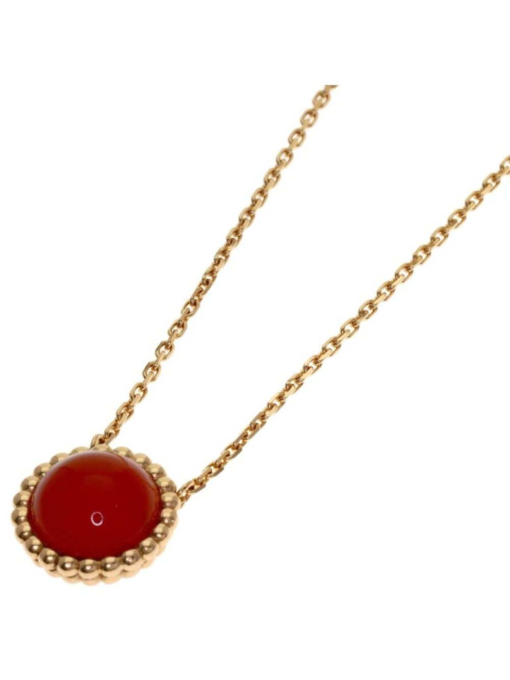 Van Cleef & Arpels Perlee Couleur Carnelian Necklace 18k Pink Gold